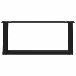 Berkfield Home Coffee Table Legs U-Shaped 2 pcs Black 70x(30-31) cm Steel - thumbnail 5