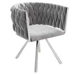 BTM Set of 2/4/6 Velvet Swivel Dining Chair Light Luxury Grey Silver - Size: 2 Pack - thumbnail 8