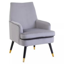 Orsina Loretta Velvet Armchair in Grey - thumbnail 2