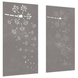 Berkfield Home Garden Wall Decorations 2pcs 105x55cm Corten Steel Flower Design in Brown - Size: 105x55 cm - thumbnail 1