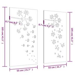 Berkfield Home Garden Wall Decorations 2pcs 105x55cm Corten Steel Flower Design in Brown - Size: 105x55 cm - thumbnail 8