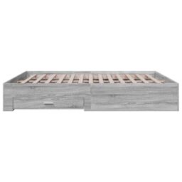 Berkfield Home Bed Frame with Drawers without Mattress Grey Sonoma 200x200 cm - thumbnail 5