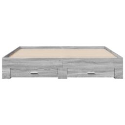 Berkfield Home Bed Frame with Drawers without Mattress Grey Sonoma 200x200 cm - thumbnail 4