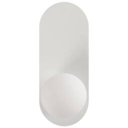 Wyld and Coco Set of 2 White Metal Wall Lamps Vintage Style Opaque Glass - thumbnail 5