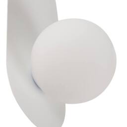 Wyld and Coco Set of 2 White Metal Wall Lamps Vintage Style Opaque Glass - thumbnail 7
