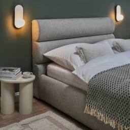 Wyld and Coco Set of 2 White Metal Wall Lamps Vintage Style Opaque Glass