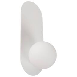 Wyld and Coco Set of 2 White Metal Wall Lamps Vintage Style Opaque Glass - thumbnail 4