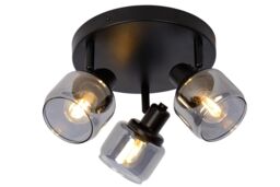 Lucide 'BJORN' Dimmable Rotatable Stylish Indoor Ceiling Spotlight 3xE14 in Black