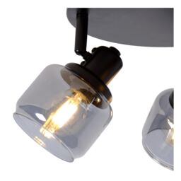 Lucide 'BJORN' Dimmable Rotatable Stylish Indoor Ceiling Spotlight 3xE14 in Black - thumbnail 5