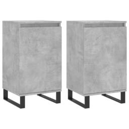 Berkfield Home Sideboards 2 pcs Concrete Grey 40x35x70 cm Engineered Wood - Size: 40 x 35 x 70 cm - thumbnail 3