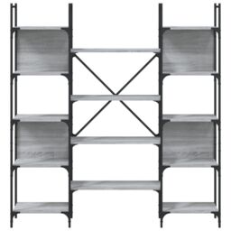 Berkfield Home Bookshelf Grey Sonoma 155.5x24x166.5 cm Engineered Wood - thumbnail 5