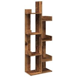 Berkfield Home Decorative Book Cabinet Old Wood 48x25.5x140 cm Engineered Wood in Brown - thumbnail 3