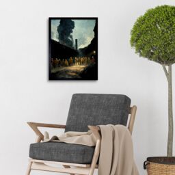 "Artery8 Wall Art Print Coal Miners Colliery 1972 South Wales UK Art Framed in Black - Size: W12"" x H16""" - thumbnail 2