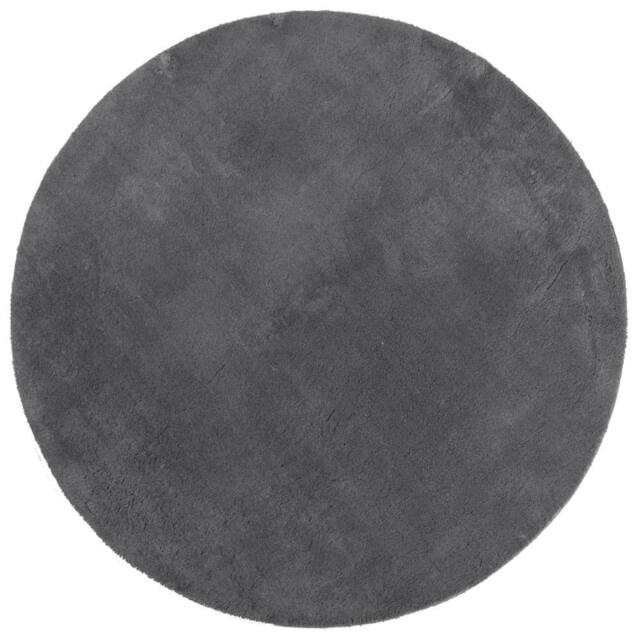 Berkfield Home Rug Short Pile Soft & Washable Anthracite Ã˜ 100 cm in Dark Grey - Size: 100 cm diameter - image 1