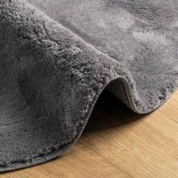 Berkfield Home Rug Short Pile Soft & Washable Anthracite Ã˜ 100 cm in Dark Grey - Size: 100 cm diameter - thumbnail 6