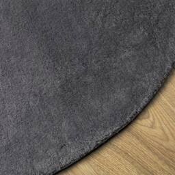 Berkfield Home Rug Short Pile Soft & Washable Anthracite Ã˜ 100 cm in Dark Grey - Size: 100 cm diameter - thumbnail 4