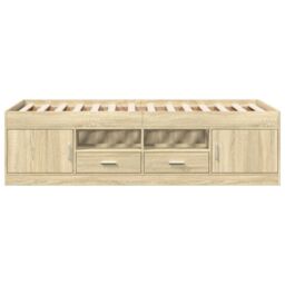Berkfield Home Daybed with Drawers without Mattress Sonoma Oak 100x200 cm in Brown - thumbnail 4