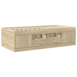 Berkfield Home Daybed with Drawers without Mattress Sonoma Oak 100x200 cm in Brown - thumbnail 3