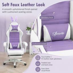 STILVORA Gaming Chair with Footrest in Purple - thumbnail 7