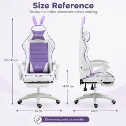 STILVORA Gaming Chair with Footrest in Purple - thumbnail 4