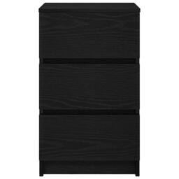 Berkfield Home Durable Bedside Cabinets with 3 Drawers 2 pcs Black 39x35x65 cm - Size: 39 x 35 x 65 cm - thumbnail 7