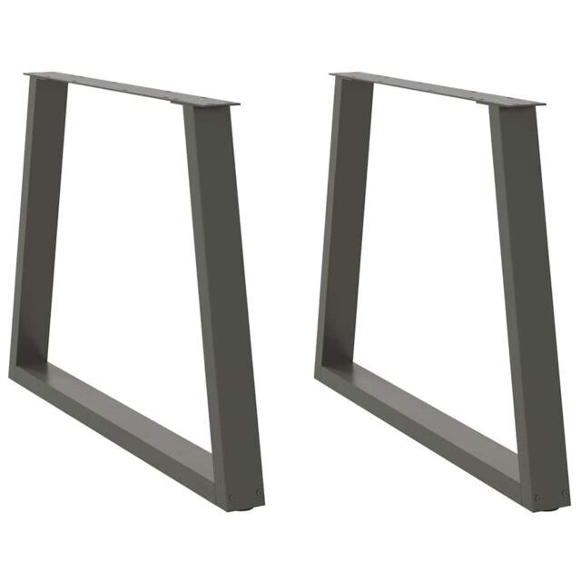 Berkfield Home Dining Table Legs V-Shape 2 pcs Anthracite 90x(72-73.3) cm Steel in Black - image 1