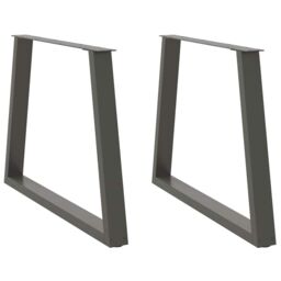 Berkfield Home Dining Table Legs V-Shape 2 pcs Anthracite 90x(72-73.3) cm Steel in Black - thumbnail 1