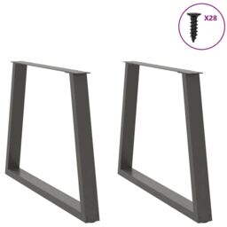 Berkfield Home Dining Table Legs V-Shape 2 pcs Anthracite 90x(72-73.3) cm Steel in Black - thumbnail 3
