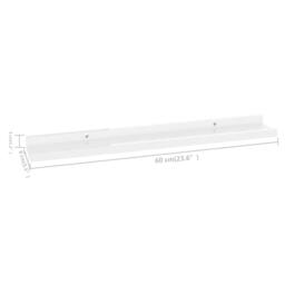 Berkfield Home Decorative Wall Shelves 2 pcs High Gloss White 60x9x3 cm - Size: 60 x 9 x 3 cm - thumbnail 9