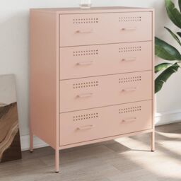Berkfield Home Sideboard Pink 68x39x89 cm Steel - Size: 68 x 39 x 89 cm