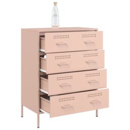 Berkfield Home Sideboard Pink 68x39x89 cm Steel - Size: 68 x 39 x 89 cm - thumbnail 5