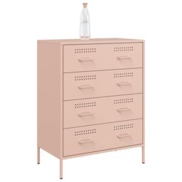 Berkfield Home Sideboard Pink 68x39x89 cm Steel - Size: 68 x 39 x 89 cm - thumbnail 4
