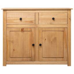 Berkfield Home Sideboard 93x40x80 cm Solid Pinewood Panama Range in Brown - Size: 93 x 40 x 80 cm - thumbnail 3