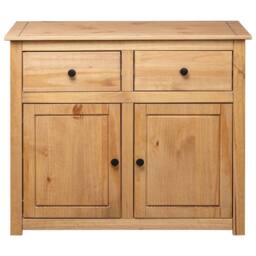 Berkfield Home Sideboard 93x40x80 cm Solid Pinewood Panama Range in Brown - Size: 93 x 40 x 80 cm - thumbnail 6