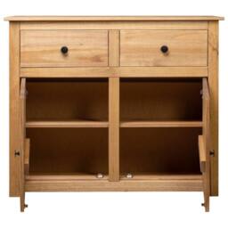 Berkfield Home Sideboard 93x40x80 cm Solid Pinewood Panama Range in Brown - Size: 93 x 40 x 80 cm - thumbnail 4