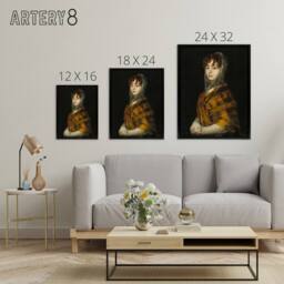 "Artery8 Senora Sabasa Garcia Francisco Goya Framed Canvas Wall Art Print in Black - Size: W12"" x H16""" - thumbnail 4