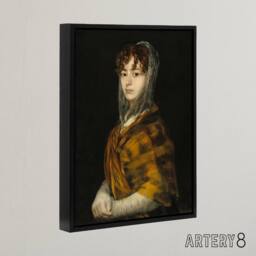 "Artery8 Senora Sabasa Garcia Francisco Goya Framed Canvas Wall Art Print in Black - Size: W12"" x H16""" - thumbnail 2