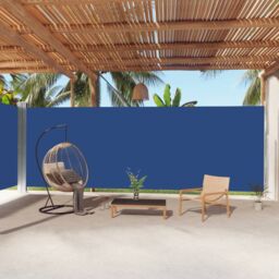 Berkfield Home Retractable Side Awning Blue 220x1000 cm
