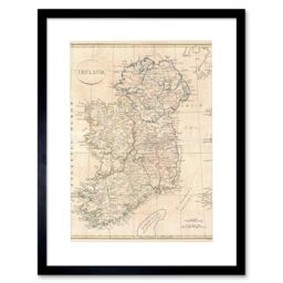 Artery8 Vintage 1799 Clement Cruttwell Ireland Ulster Connaught Leinster Munster Four Provinces Map Framed Wall Art Print Picture 12X16 inch - thumbnail 1