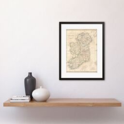 Artery8 Vintage 1799 Clement Cruttwell Ireland Ulster Connaught Leinster Munster Four Provinces Map Framed Wall Art Print Picture 12X16 inch - thumbnail 2