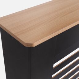 OHS Wood Effect Radiator Cover Sideboard Shelf in Black - Size: Medium - thumbnail 7
