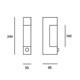 Netlighting Litus LED Outdoor Wall Light Stainless Steel IP44 in Grey - thumbnail 2