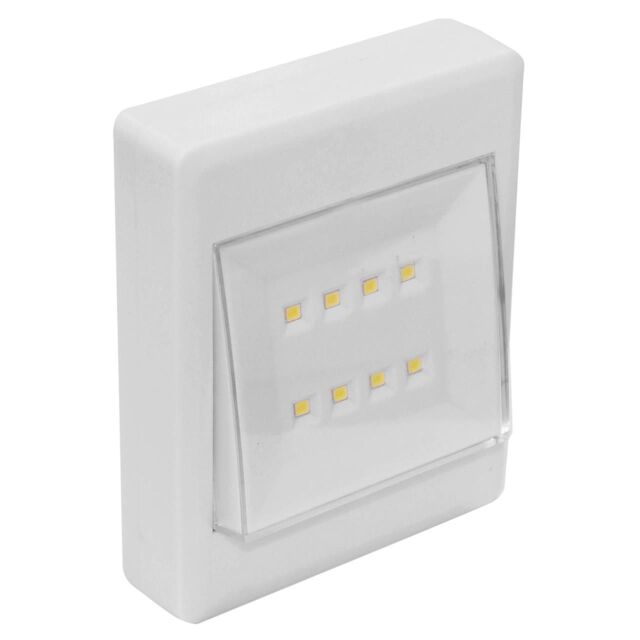 mysmartbuy 2 COB Wireless LED Light with Switch - 200 Lumen Portable Battery Powered Wall Mountable Home Lighting - H11 x W7.5 x D3cm in White - image 1