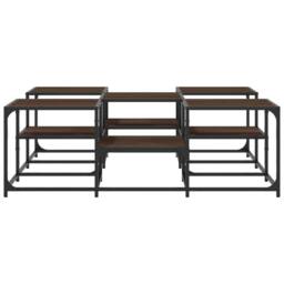 Berkfield Home Coffee Table Brown Oak 121x121x40 cm Engineered Wood - Size: 121 x 121 x 40 cm - thumbnail 5