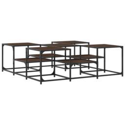Berkfield Home Coffee Table Brown Oak 121x121x40 cm Engineered Wood - Size: 121 x 121 x 40 cm - thumbnail 7