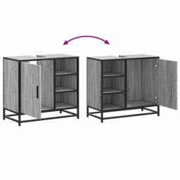 Berkfield Home Bathroom Sink Cabinet Grey Sonoma 65x33x60 cm Engineered Wood - Size: 65 x 33 x 60 cm - thumbnail 9