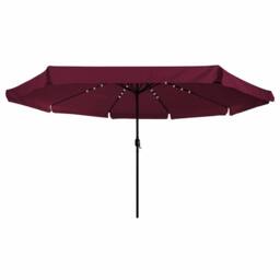 Berkfield Home Garden Parasol with LED Lights 395x245 cm Bordeaux Red - thumbnail 3