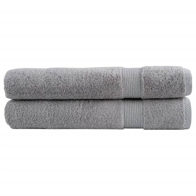 Berkfield Home Premium Towels SOLUND 2pcs Grey 100x200cm 600gsm - image 1