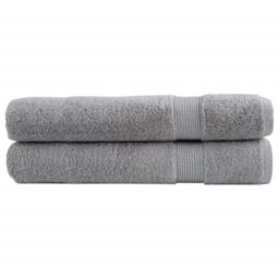 Berkfield Home Premium Towels SOLUND 2pcs Grey 100x200cm 600gsm - thumbnail 1