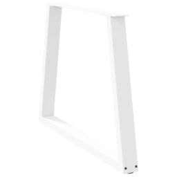 Berkfield Home Dining Table Legs V-Shape 3 pcs White 100x(72-73.3) cm Steel - thumbnail 4